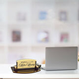 Kişiye Özel Besmele Tasarımlı Masa İsimliği – Ahşap Şık Dekor