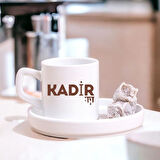 Kişiye Özel İsimli Çikolata Damla Tasarımlı Türk Kahvesi Fincanı