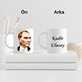 Kişiye Özel Atatürk Tasarımlı Kupa Bardak ve Not Defteri  Hediye Seti