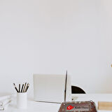 Kişiye Özel Türk Bayrak Tasarımlı Kristal Masa İsimliği - Kalemli ve Saatli Hediye