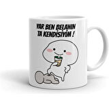 Kişiye Özel Cep Matarası ve Yar Ben Belanın Ta Kendisiyim Kupa Bardak Hediye Seti