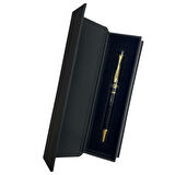 Kişiye Özel İsim Yazılı Tükenmez Kalem ve Hediye Kutusu | Siyah Gold Lüks Kalem