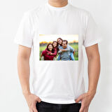 Kişiye Özel Fotoğraf Baskılı Tişört - Kendi Fotoğrafınla Beyaz Unisex Tişört