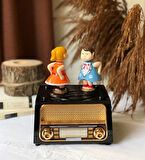 Radyo Görünümlü Öpüşen Çift Müzik Kutusu
