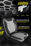 Citroen Ds3 UYUMLU TAM SET GRİ Oto Koltuk Kılıfı 5 Koltuk Ön Arka Tam Set Terletmez