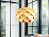 Ingiliz Tarzı Pull Modern Globe Küre Doğal Ahşap Mdf 3d Lazer Kesim Rustik Salon Avize
