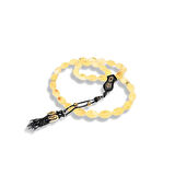 Çift Püsküllü Kapsül Kesim Kehribar Gümüş Tespih