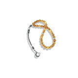 Ay Yıldızlı Kehribar Taşlı Gümüş Tespih