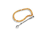 Ay Yıldızlı Kehribar Taşlı Gümüş Tespih