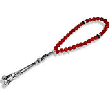 Akik Taşlı Gümüş Tespih