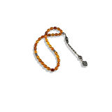 Fosilli Kehribar Taşlı Gümüş Tespih