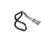 Dumanlı Kuvars Taşlı Gümüş Tespih