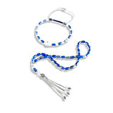 Lapis Lazuli Taşı Gümüş Tesbih ve Bileklik Seti