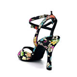 𝐀𝐋𝐌𝐄𝐑𝐎𝐀 | 𝐆𝐄𝐋𝐓𝐎𝐍𝐘® Çiçek Desenli Brokar Kumaş El Yapımı Kadın Topuklu Ayakkabı • Tango • Düğün • Gece