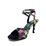 𝐀𝐋𝐌𝐄𝐑𝐎𝐀 | 𝐆𝐄𝐋𝐓𝐎𝐍𝐘® Çiçek Desenli Brokar Kumaş El Yapımı Kadın Topuklu Ayakkabı • Tango • Düğün • Gece