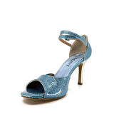 𝐀𝐙𝐔𝐑𝐄𝐋𝐋𝐀 | 𝐆𝐄𝐋𝐓𝐎𝐍𝐘® Mavi Simli & Gümüş Topuklu El Yapımı Kadın Ayakkabı • Tango • Düğün • Gece • Sahne