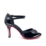 𝐁𝐋𝐀𝐕𝐄𝐍𝐀 | 𝐆𝐄𝐋𝐓𝐎𝐍𝐘® Siyah Rugan Deri & Kırmızı Taban El Yapımı Kadın Topuklu Ayakkabı • Tango • Düğün • Gece