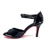 𝐁𝐋𝐀𝐕𝐄𝐍𝐀 | 𝐆𝐄𝐋𝐓𝐎𝐍𝐘® Siyah Rugan Deri & Kırmızı Taban El Yapımı Kadın Topuklu Ayakkabı • Tango • Düğün • Gece