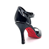 𝐁𝐋𝐀𝐕𝐄𝐍𝐀 | 𝐆𝐄𝐋𝐓𝐎𝐍𝐘® Siyah Rugan Deri & Kırmızı Taban El Yapımı Kadın Topuklu Ayakkabı • Tango • Düğün • Gece