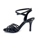 𝐂𝐎𝐑𝐕𝐄𝐋𝐋𝐀 | 𝐆𝐄𝐋𝐓𝐎𝐍𝐘® Siyah Rugan Deri & Süet Detaylı El Yapımı Kadın Topuklu Ayakkabı • Tango • Düğün • Gece