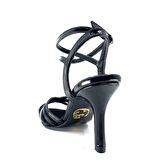 𝐂𝐎𝐑𝐕𝐄𝐋𝐋𝐀 | 𝐆𝐄𝐋𝐓𝐎𝐍𝐘® Siyah Rugan Deri & Süet Detaylı El Yapımı Kadın Topuklu Ayakkabı • Tango • Düğün • Gece