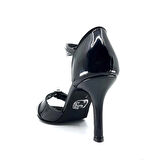 𝐋𝐀𝐕𝐄𝐍𝐎𝐑𝐀 | 𝐆𝐄𝐋𝐓𝐎𝐍𝐘® Ayarlanabilir Çift Tokalı Siyah Rugan El Yapımı Kadın Topuklu Ayakkabı • Tango • Düğün • Gece • Sahne