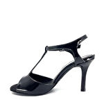 𝐋𝐔𝐍𝐀𝐑𝐀 | 𝐆𝐄𝐋𝐓𝐎𝐍𝐘® Siyah Rugan Deri T-Bantlı El Yapımı Kadın Topuklu Ayakkabı • Tango • Düğün • Gece