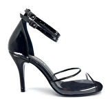 𝐎𝐏𝐄𝐒𝐒𝐀 | 𝐆𝐄𝐋𝐓𝐎𝐍𝐘® Siyah Rugan & Şeffaf Bantlı El Yapımı Kadın Topuklu Ayakkabı • Tango • Gece • Düğün