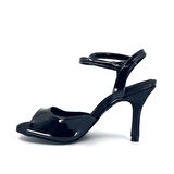 𝐒𝐈𝐋𝐕𝐄𝐑𝐀 | 𝐆𝐄𝐋𝐓𝐎𝐍𝐘® Siyah Rugan & Simli Topuk Zarafeti • Tango • Düğün • Gece • Özel Gün - El Yapımı Kadın Ayakkabı