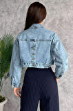 Cepli Crop Top Jean Kot Ceket