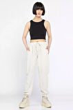 Paça Lastikli Jogger Keten Pantolon