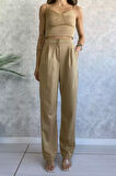 Crop Büstiyer Pantolon İkili Takım