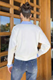 Kadın Gömlek Garnili Sweatshirt