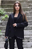 Kadın Astarlı Oversize Blazer Ceket