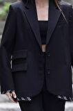 Kadın Astarlı Oversize Blazer Ceket