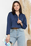 Oysho Kumaş Fermuar Detaylı Kadın Crop Top Sweatshirt