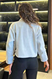 Çift Cepli Crop Top Kaşe Mont