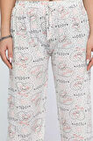Kadın Beli Lastikli Desenli Pijama Altı