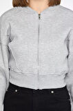 Fermuarlı Crop Top Sweatshirt
