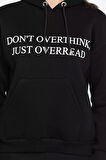Kapüşonlu Üç İplik Şardonlu Yazı Baskılı Kadın Sweatshirt