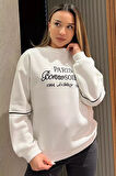 Kadın Üç İplik Şardonlu Nakışlı Sweatshirt