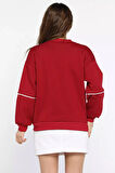 Kadın Üç İplik Şardonlu Nakışlı Sweatshirt