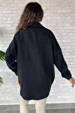 Kadın Oversize Kaşe Gömlek Ceket