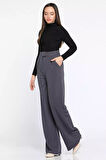 Kadın Yüksek Bel Cırtlı Bol Paça Palazzo Pantolon
