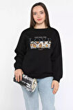 Kadın Bisiklet Yaka Üç İplik Şardonlu Sweatshirt