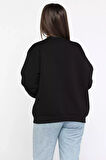 Kadın Bisiklet Yaka Üç İplik Şardonlu Sweatshirt