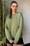 Kadın Fiyonk Nakışlı Şardonlu Sweatshirt