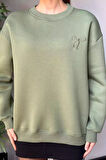 Kadın Fiyonk Nakışlı Şardonlu Sweatshirt