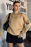 Kadın Fiyonk Nakışlı Şardonlu Sweatshirt