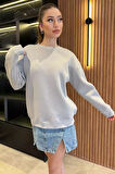 Kadın Üç İplik Şardonlu Bisiklet Yaka Sweatshirt